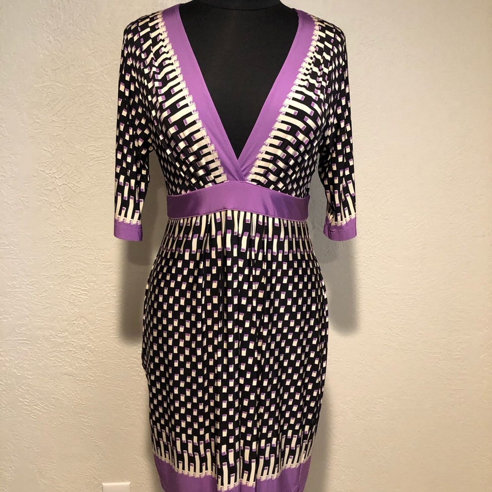 BCBG v-neck 3/4 sleeve dress